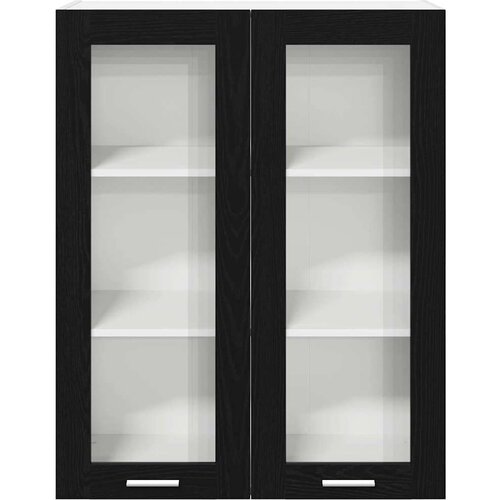 VidaXL Viseći ormarić s policom Zidne Riga Crni hrast 80 x 31 x 100 cm Slike