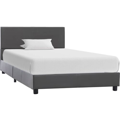 VidaXL Posteljni okvir sivo umetno usnje 90x200 cm Slike