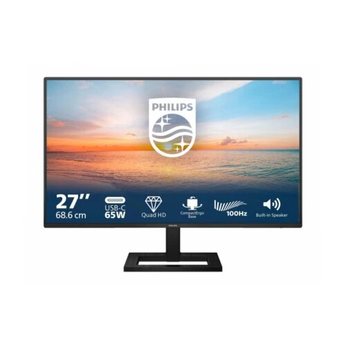 Philips 27E1N1600AE 27-inch QHD Monitor Speakers Height Adjustable (2560x1440 100Hz HDMI 1.4 USB-C (65W PD) USB Hub) Black Cijene