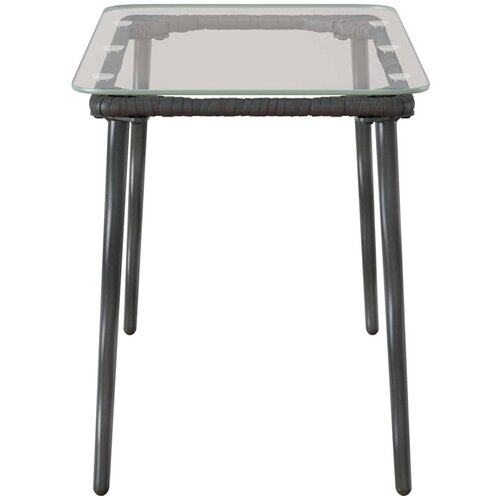 VidaXL Stol za vrt Crna 80 x 40 x 45 cm Poli ratan Slike