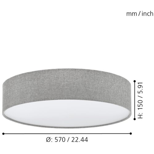 Eglo Pasteri plafonjera/3, e27, prom 570, sivo/bijela Cijene