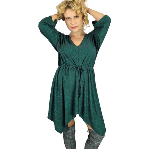 Pri Beautiful loose mini asymmetrical glitter dress OPALINA Slike