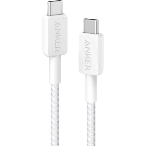 Anker 322 USB tip-C na USB tip-C kabl M/M 1.8m, 60W, pleteni, beli Slike