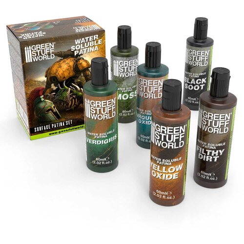 Green Stuff World Water Soluble Patina set (Pack x6) | Veliki Set za Patiniranje Slike