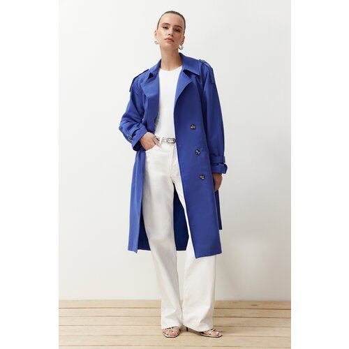 Trendyol saks oversize wide cut belted water repellent long trench coat Slike