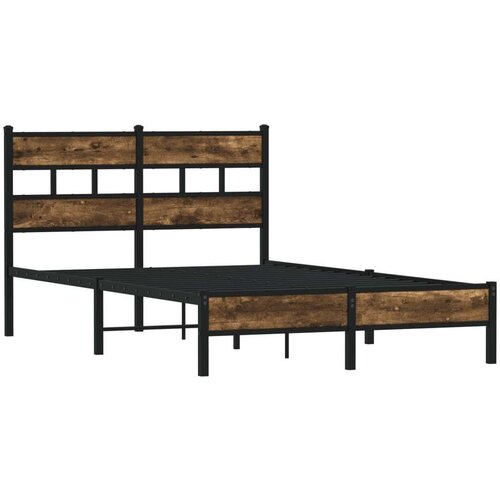 VidaXL Okvir kreveta bez madraca s uzglavljem boja hrasta 120x190 cm Slike