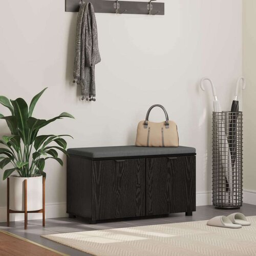  Klupa za hodnik s jastukom s vratima Crni hrast 80 x 38 x 46 cm Cijene