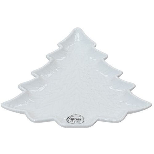 Dekordom Porcelanski tanjir u obliku jelke 20cm 604080 - White - KMG Cene