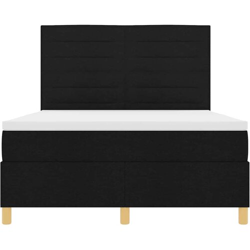  LED Box Spring Krevet s madracem Crna 160 x 200 cm tkanina Slike