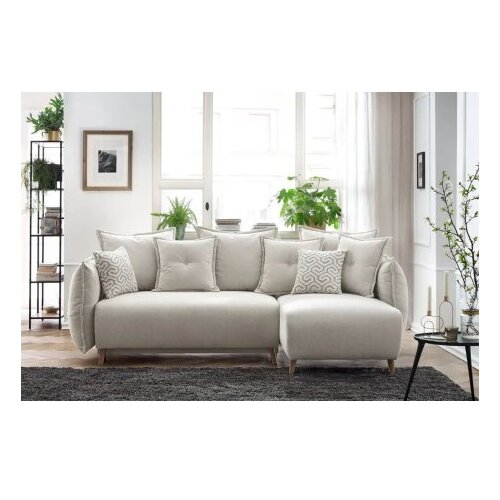Atelier Del Sofa Ugaona garnitura na razvlačenje Puffy, 255x165 cm, Krem Slike