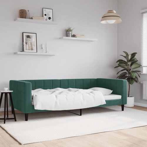 VidaXL Raztegljiva postelja temno zelena 90x200 cm žamet Slike