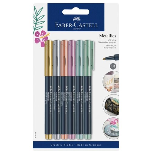  Kovinski markerji Faber-Castell - 6 kosov (set markerjev) Slike