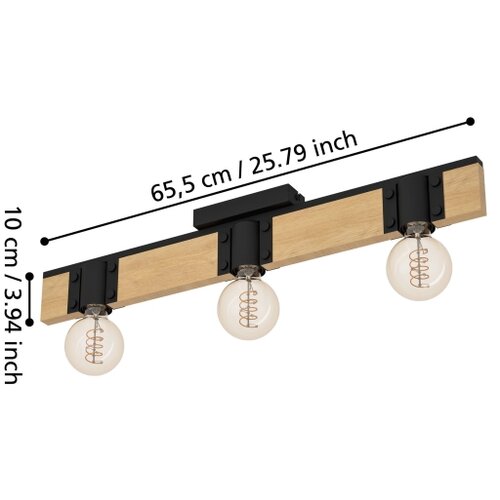 Eglo 43901 - plafonska svetiljka bailrigg 3xE27/40W/230V Slike