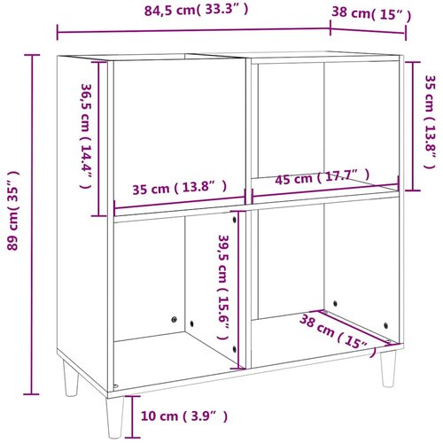  za ploče crni 84,5 x 38 x 89 cm od konstruiranog drva Slike