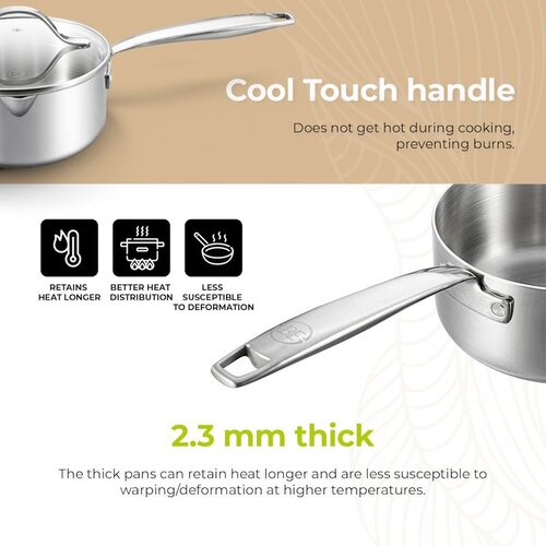 BE Living Lonec z ročajem in pokrovom Stainless Steel 20 cm nerjavno jeklo, (5000555255) Slike