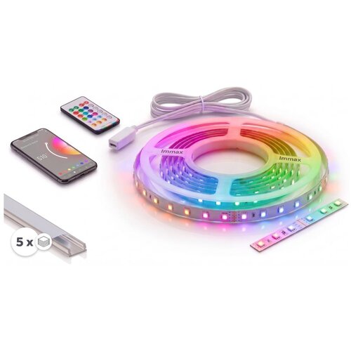  Komplet 1x LED RGBW traka NEO LITE LED/24W/230V 5 m IP65 Wi-Fi + 5x profil 1 m + daljinski upravljač Cene