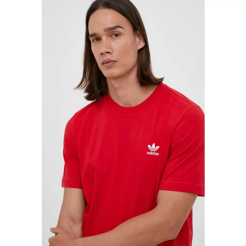 Adidas Bombažna kratka majica rdeča barva