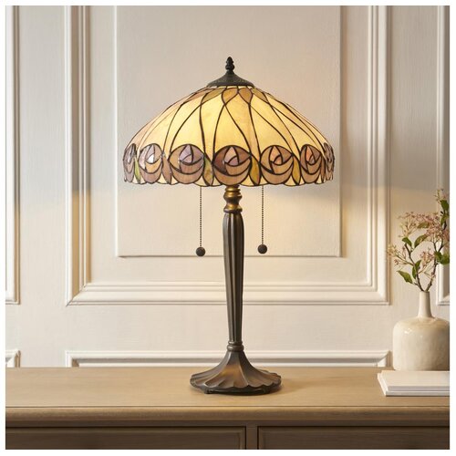 Endon 112184 - Stona lampa Tiffany HUTCHINSON 2xE27/10W/230V prečnik 40 cm Slike