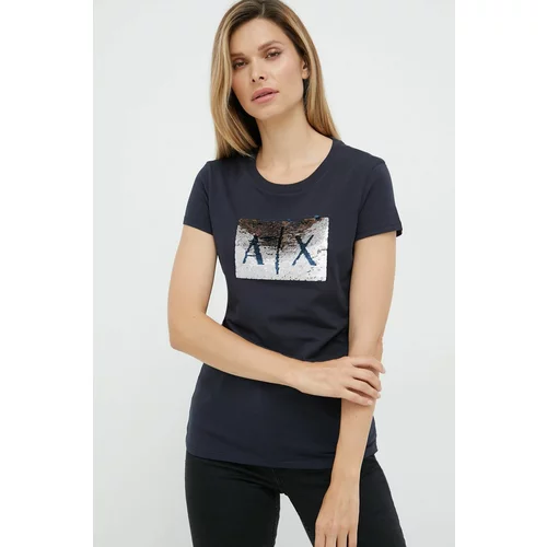 Armani Exchange Pamučna majica boja: tamno plava