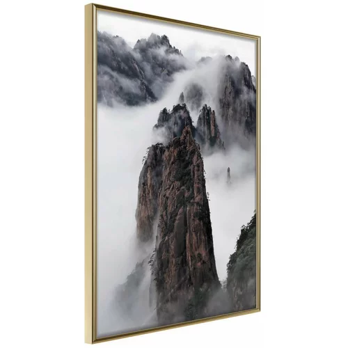  Poster - Clouds Pierced by Mountain Peaks 20x30