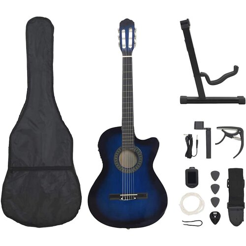  12-dijelni set gitare Western s ujednačivačem i 6 žica plavi Cijene