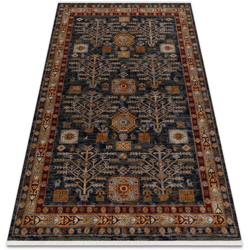 RugsX Preproge Volnena preproga KESHAN Čopki Okvir orientalski 6 160x230 cm Modra Cene