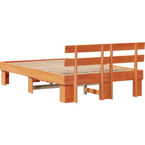  Krevetna konstrukcija s naslonjačem ula&amp;scaron;teno smeđa 135x190 cm masivni bor Slike