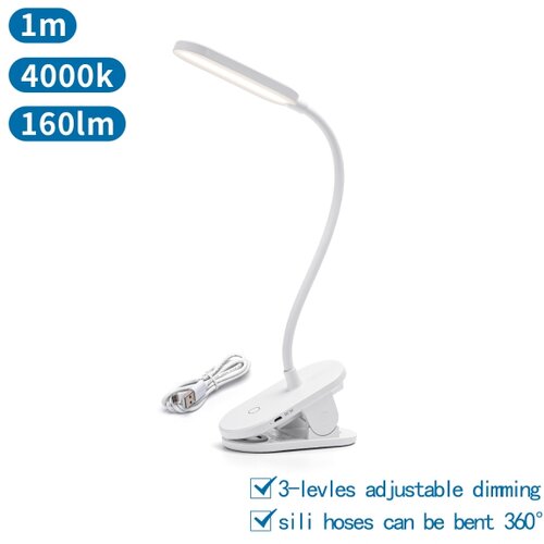  Aigostar-LED Prigu&amp;scaron;iva punjiva stona lampa sa stezaljkom LED/2,5W/5V 1200mAh bela Slike