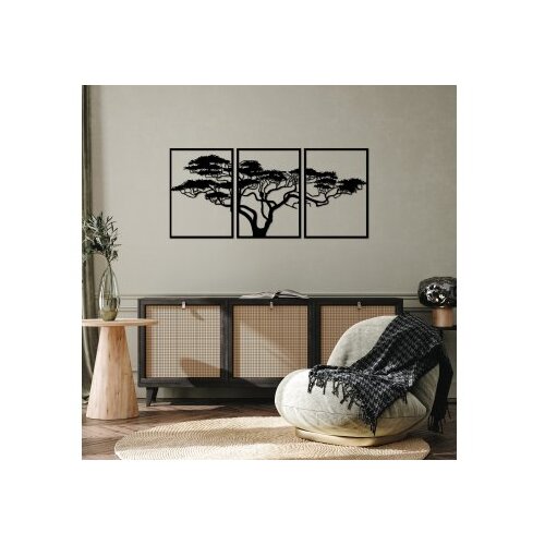 Wallity Set zidnih ukrasa Akacija, 50x70 cm, 1,5 mm, 3 komada, Crna Slike