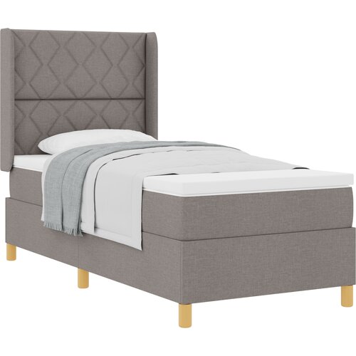 VidaXL Box Spring Postelja z Vzmetnico Taupe 100x200 cm Tkanina, (22050526) Slike