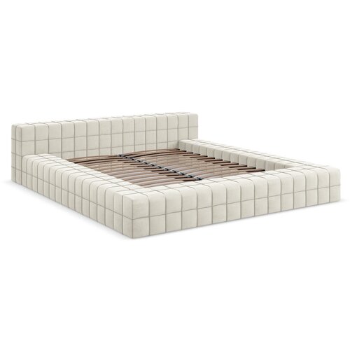 Makamii Krem tapecirani bračni krevet s podnicom 140x200 cm Akela – Cijene