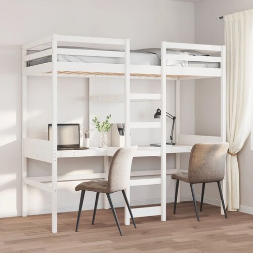 VidaXL Okvir za pograd brez vzmetnice bel 75x190 cm trdna borovina Slike