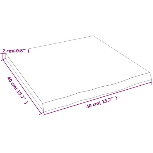  Zidna polica svjetlosmeđa 40 x 40 x 2 cm od obrađene hrastovine Slike