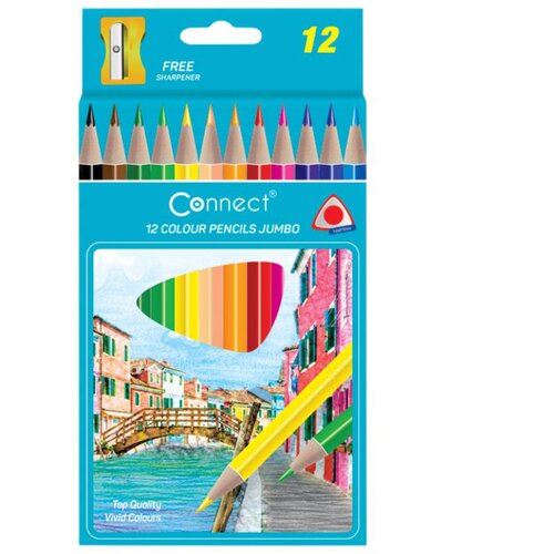 BOJE DRVENE 12BOJA JUMBO TROKUTASTE PLUS &amp;Scaron;ILJILO CONNECT BLISTER Slike