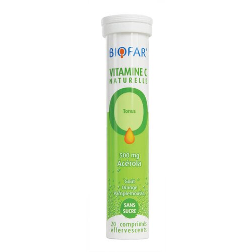 Biofar vitamin c (acerola 500mg) &amp;scaron;umeće tablete 20 komada Slike