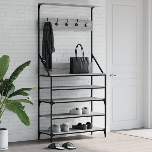 vidaXL Regal za oblačila s prostorom za čevlje siva sonoma 90x34x184cm Cene