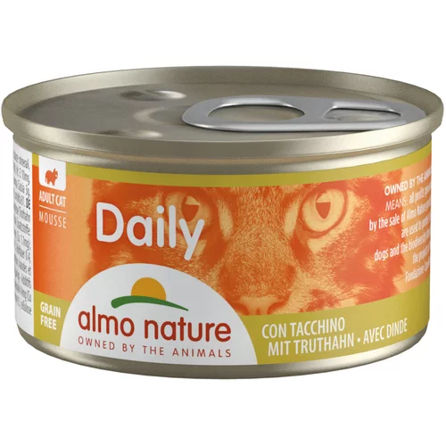 Daily Varčno pakiranje Almo Nature Menu 24 x 85 g - Mousse s puranom