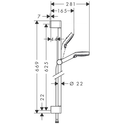 Hansgrohe TU&amp;Scaron; SET Crometta Unica 2F 65cm bela 26532400 Slike
