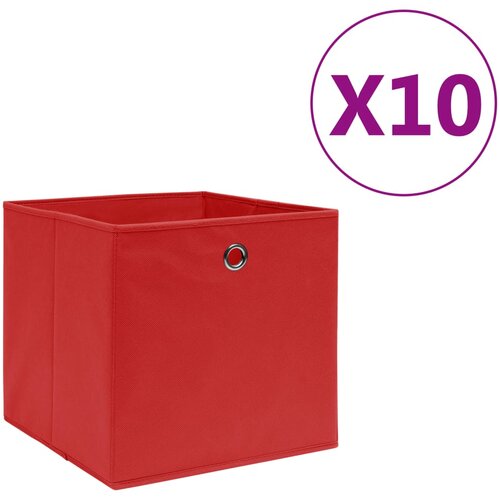VidaXL &amp;Scaron;katle 10 kosov netkano blago 28x28x28 cm rdeče Slike