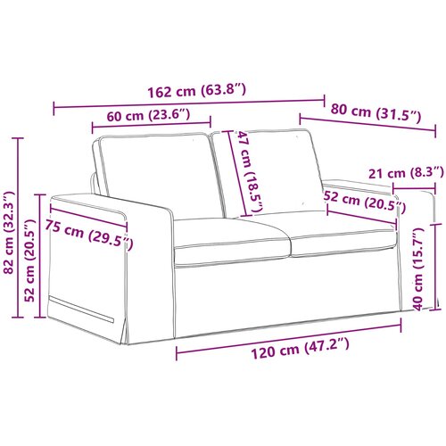  Set sofe 2 pcs Plava 162 x 80 x 82 cm tkanina Slike