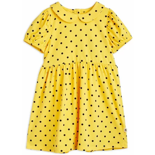 Mini Rodini Otroška obleka rumena barva