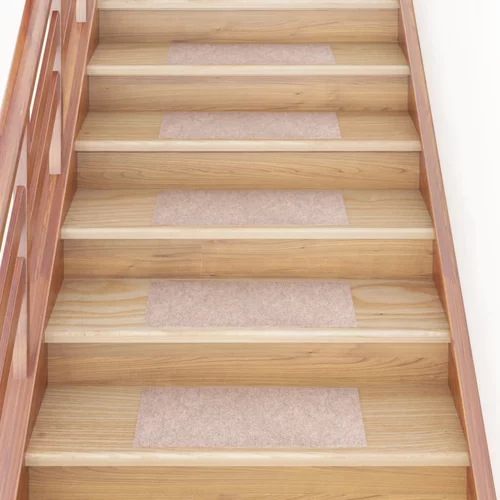 vidaXL Samolepilne preproge za stopnice 15 kosov 60x25 cm svetlo rjave