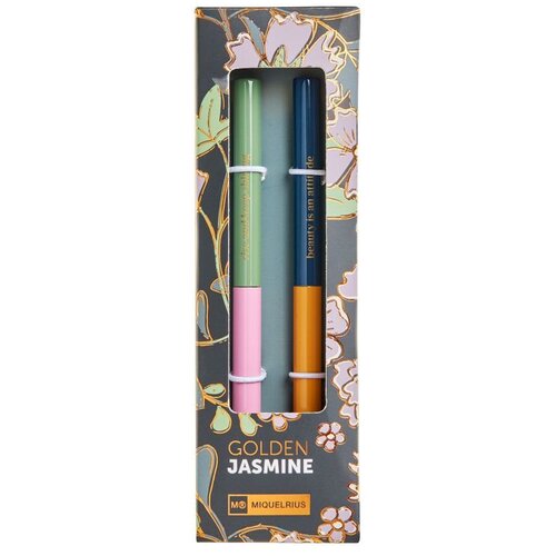  Set kemijskih olovaka Miquelrius Golden Jazmine metalna plavi ispis Rozo-zelena i plavo-narančasta 2/1 MR12050 Cijene