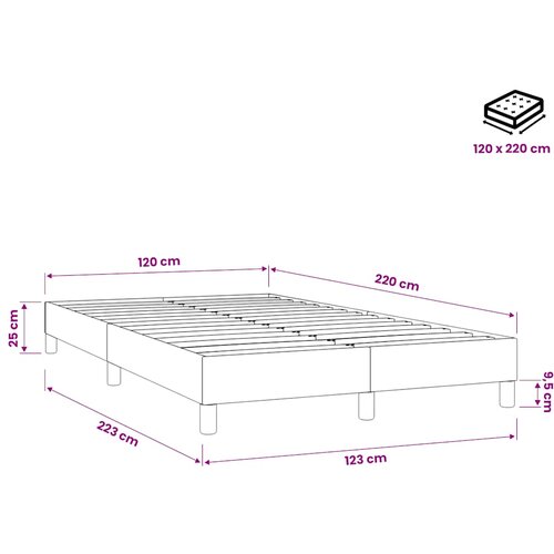 Box spring krevet bez madracem svjetlosivi 120x220cm bar&amp;scaron;unasti Slike