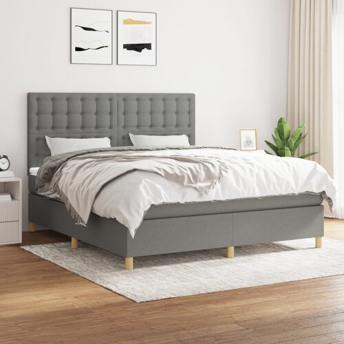 The Living Store Box spring postelja z vzmetnico temno siva 180x200 cm blago - Box Spring Postelja, (21516493) Slike