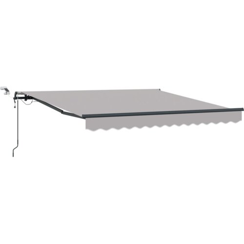 VidaXL Automatska uvučena tenda s LED svjetlom Svjetlosiva 300x250 cm, Zamjenski materijal za tendu za okvir 3x2.5 m Svjetlosiva Slike