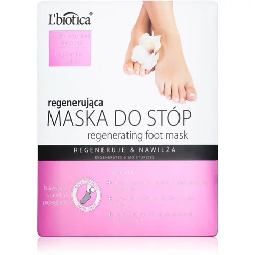 L´Biotica foot mask regenerating maska za regeneracijo in navlažitev stopal 1 ks za ženske