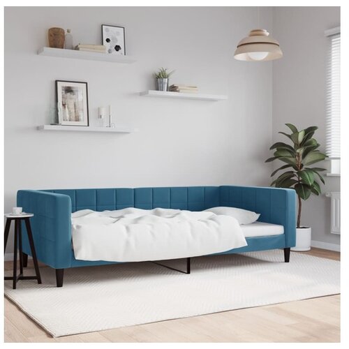VidaXL Raztegljiva postelja modra 100x200 cm žamet Slike