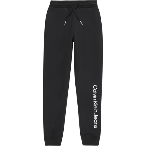 Calvin Klein Jeans Hlače crna / bijela