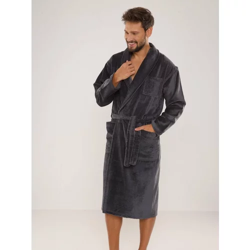 De Lafense Men's bathrobe 803 M-2XL grey 045